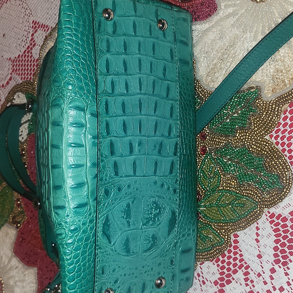 FURLA  Green Crocodile Embossed Leather Cross Body - Picture 4 of 8